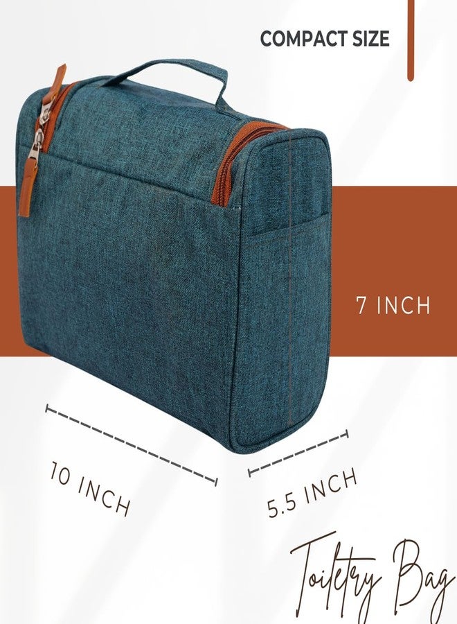 PHILLIN Travel Toiletry Bag for Men - Water Resistant Travelling Toiletries and Medicine, Shaving Kit Convenient Spacious Travel Organizer with Multiple Compartments & Zipper Closure (Green) - Image 3